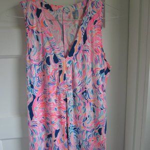 Lilly Pulitzer Amina Swing Dress in Pelican Pink Head in the Sand flamingo print